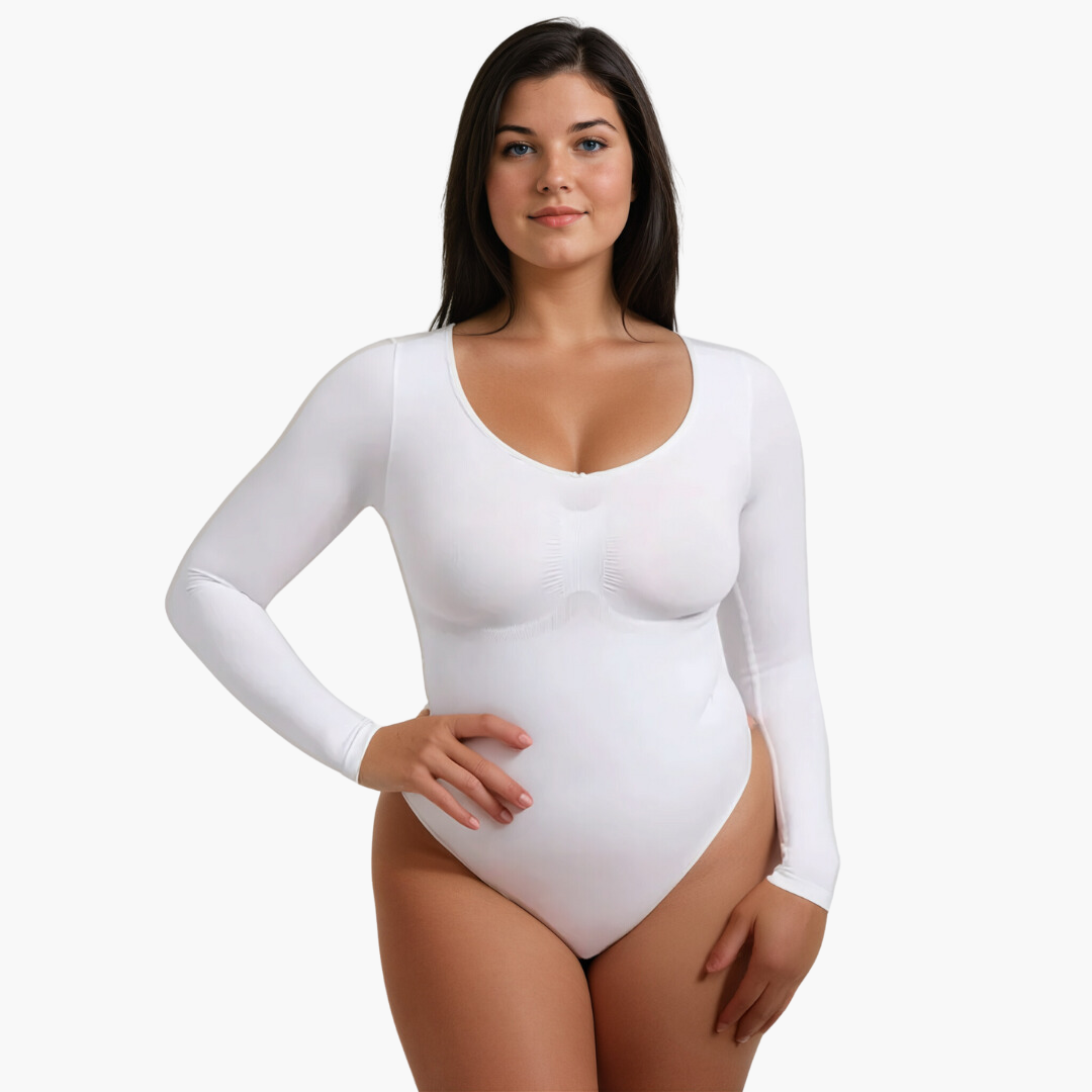 GlowComfy – Figurformender Langarm-Bodysuit Shapewear