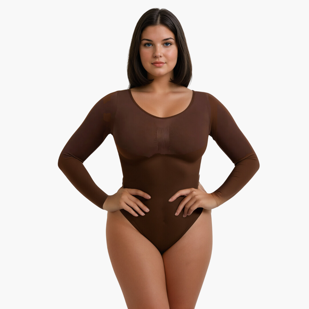 GlowComfy – Figurformender Langarm-Bodysuit Shapewear