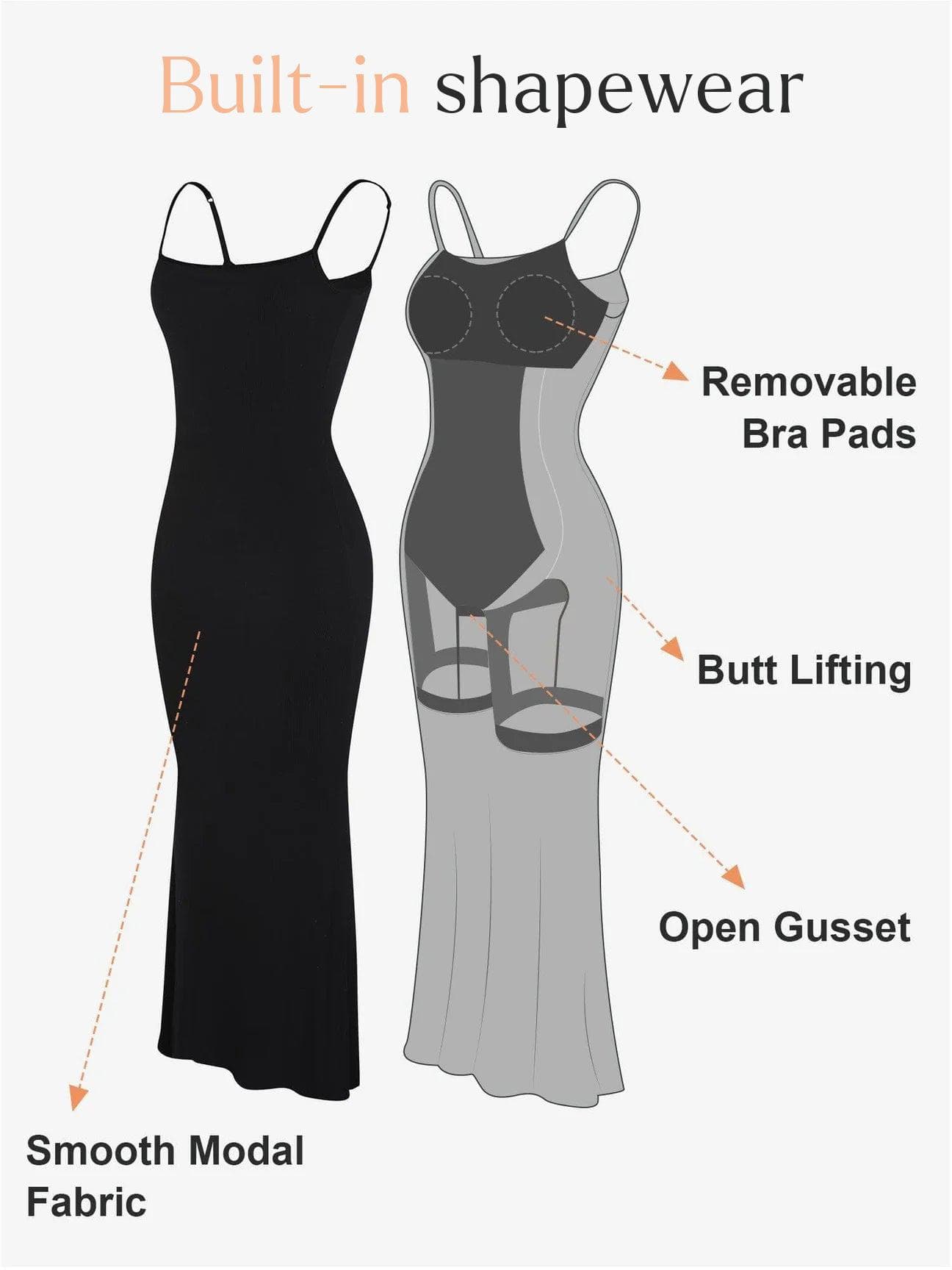 GC Shapewear Modal Schlankmachendes Maxi Slip-Kleid