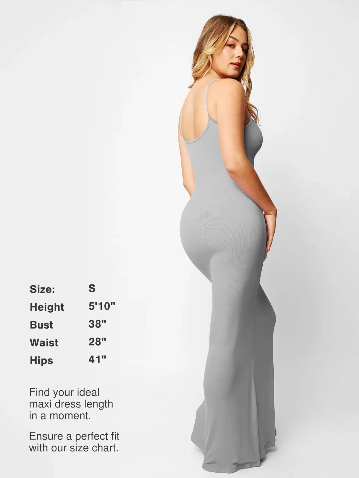 GC Shapewear Modal Schlankmachendes Maxi Slip-Kleid
