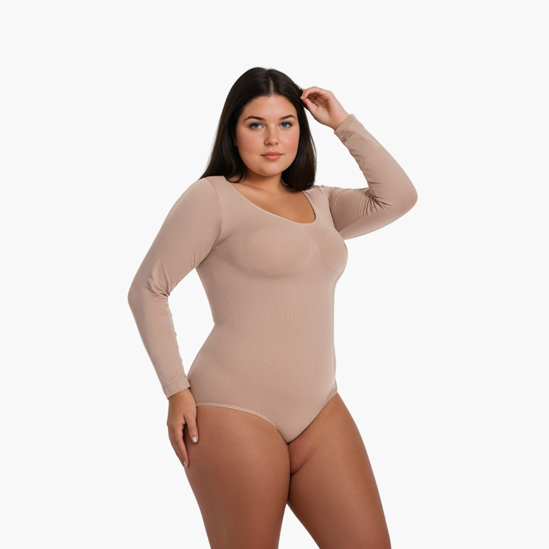 GlowComfy – Figurformender Langarm-Bodysuit Shapewear