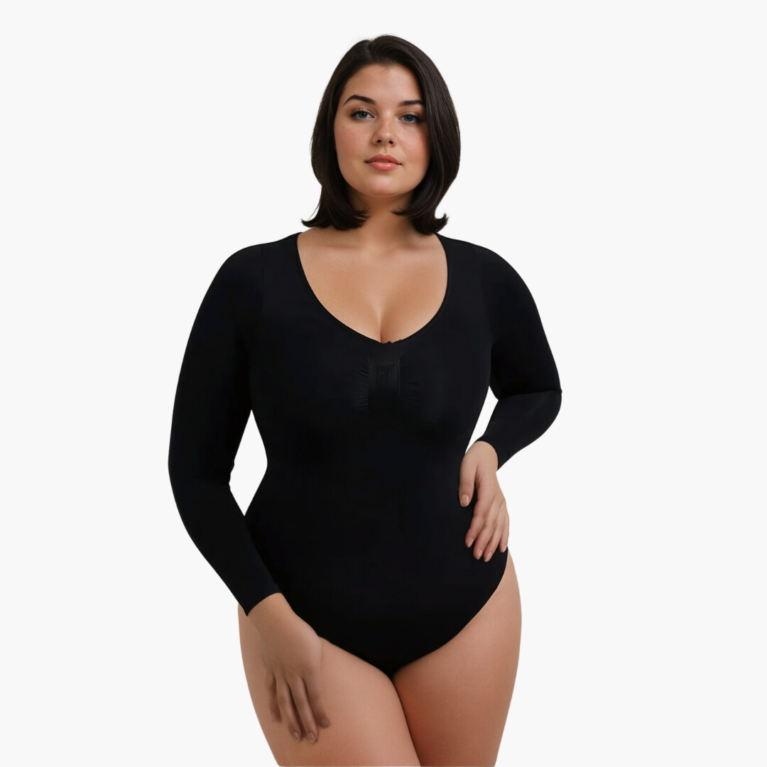 GlowComfy – Figurformender Langarm-Bodysuit Shapewear